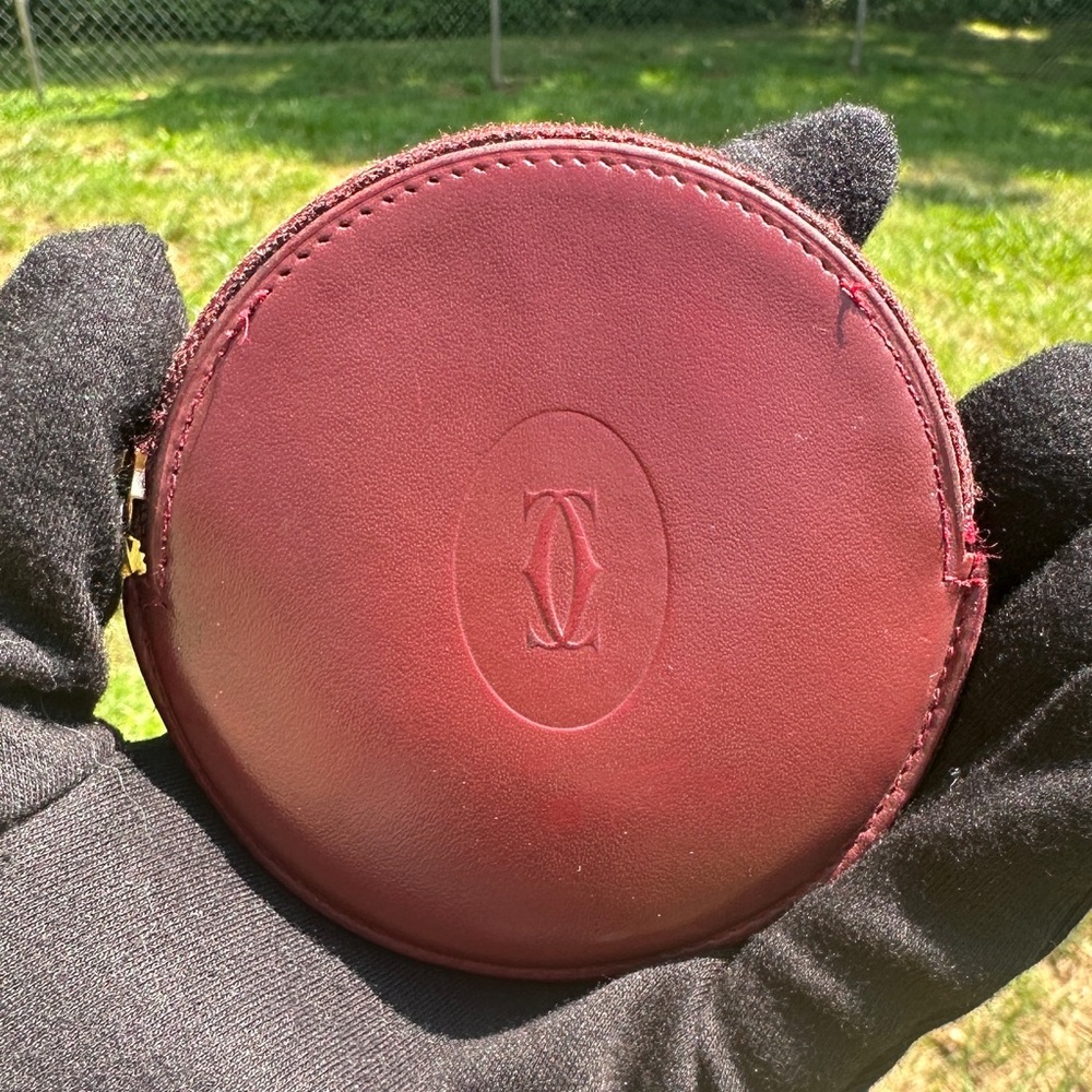 Cartier Coin Pouch with Gold Hardware and COA Preloved